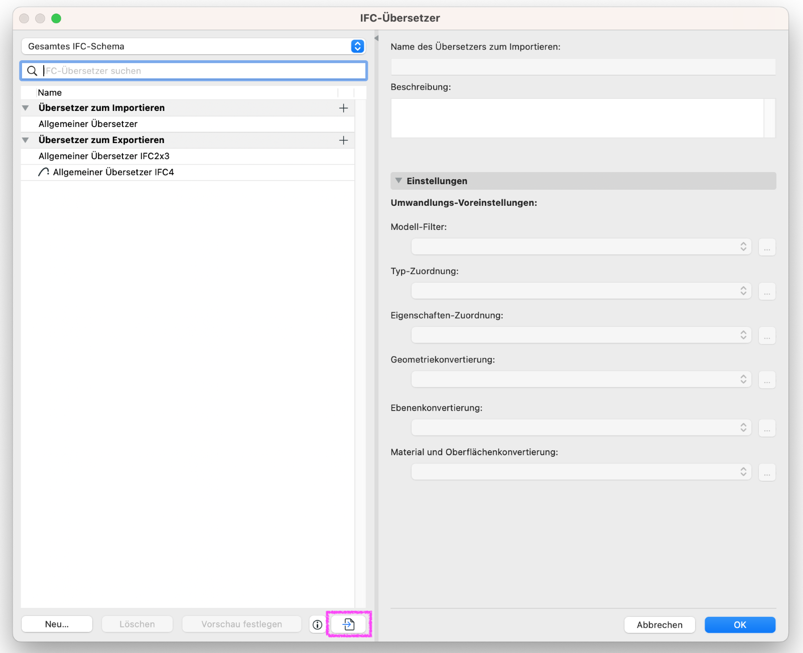 IFC Übersetzer fehlen in Archicad Datei (.pln) oder Projektvorlage ...
