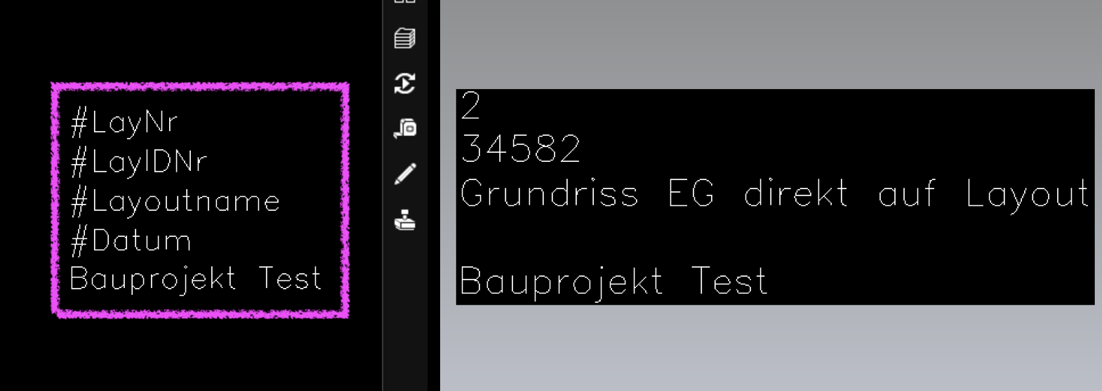 Beispiel für Autotexte im Layout