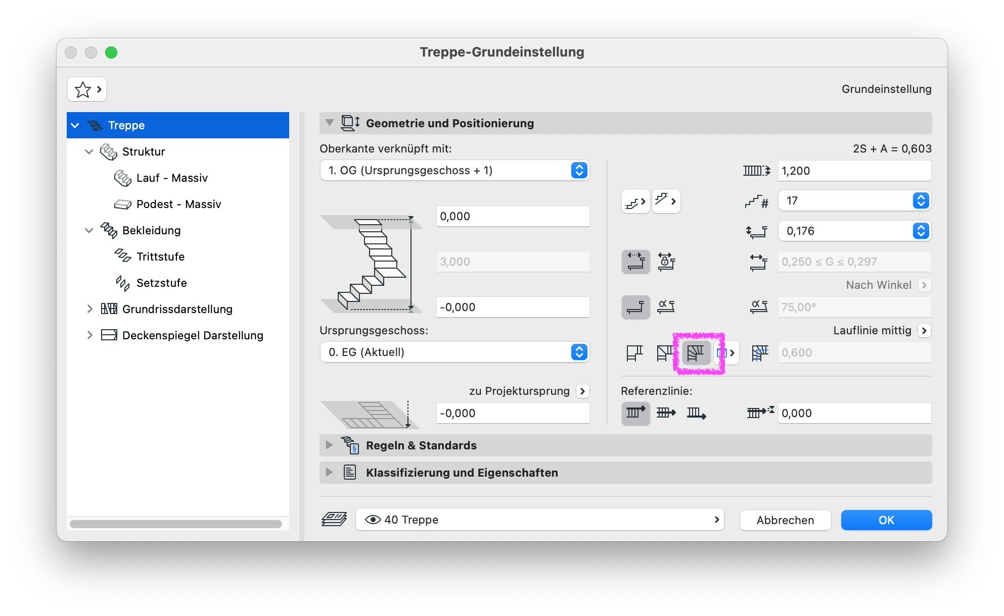 Treppe mit schrägem Antritt oder Austritt erstellen – Support Site