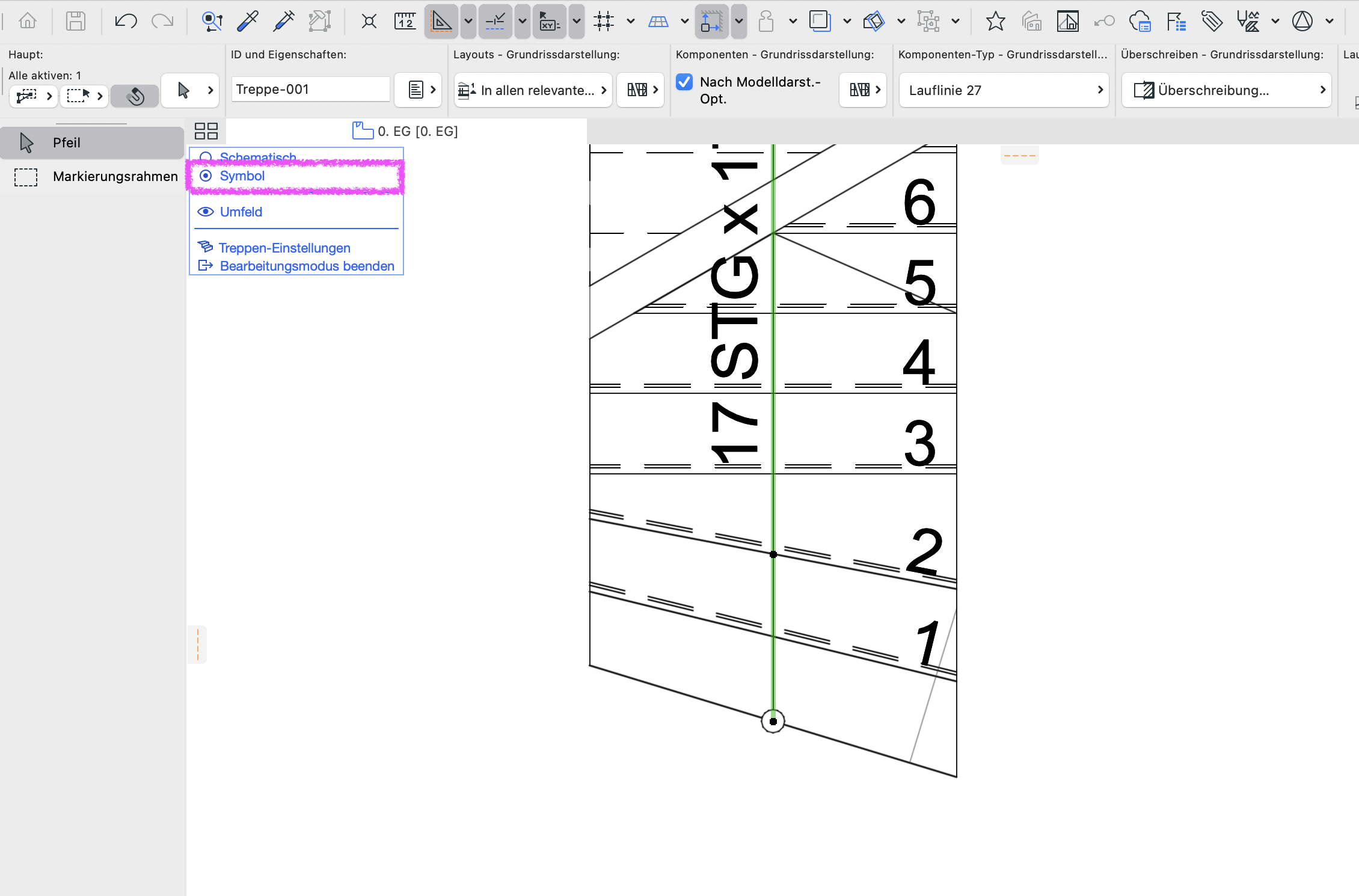Treppe mit schrägem Antritt oder Austritt erstellen – Support Site