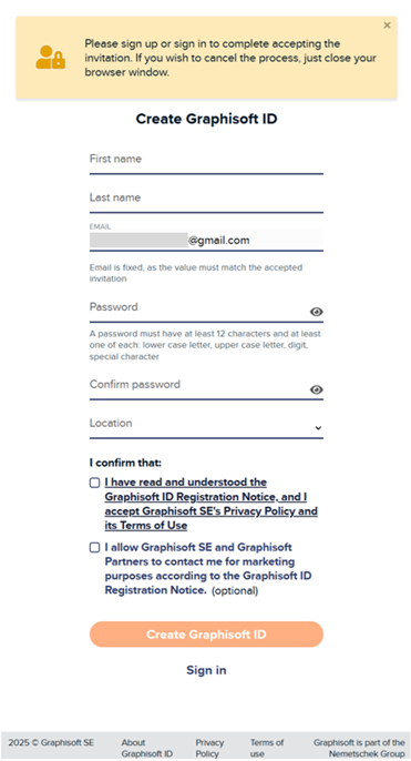 Graphisoft IDの作成