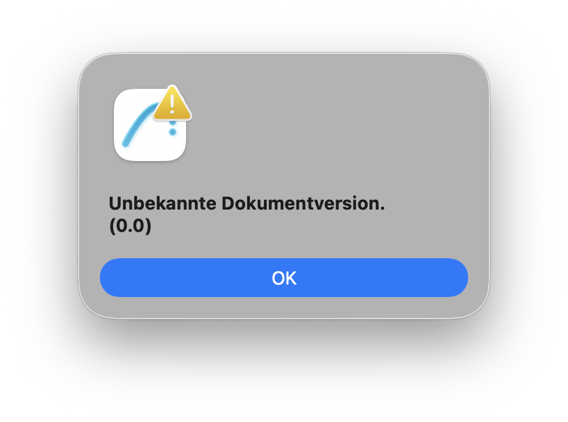 Meldung beim Öffnen und Reparieren der Datei: Unbekannte Dokumentversion. (0.0)