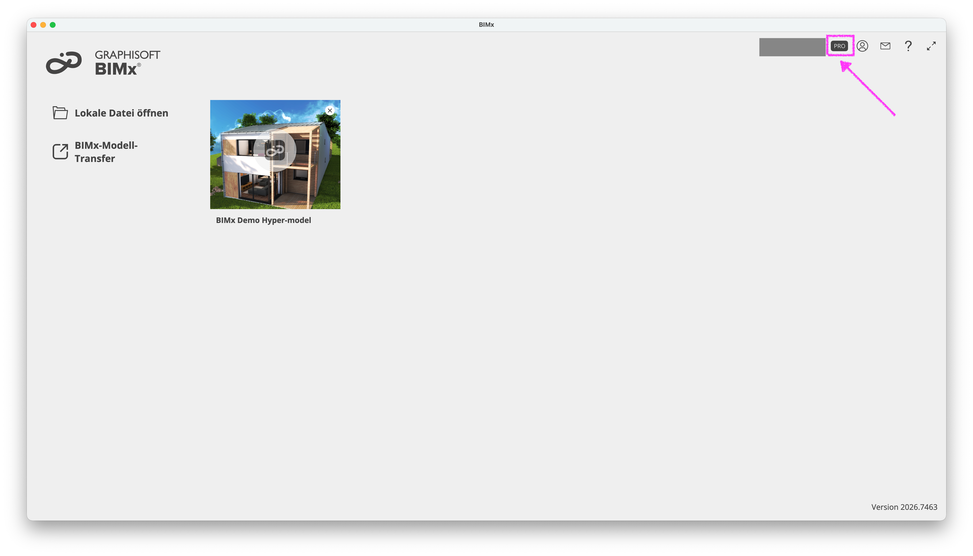 BIMx Desktop Viewer mit aktiven BIMx PRO.
