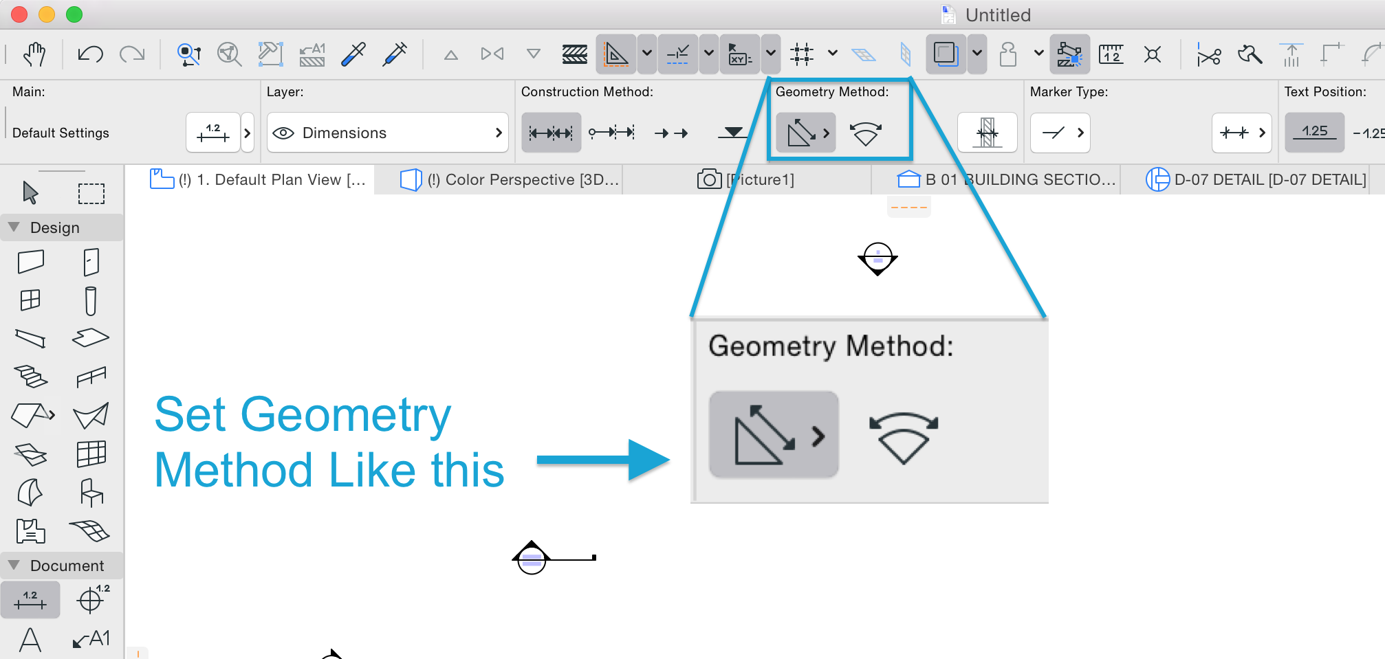 Archicad Ferramenta Cota - Método de Geometria.png