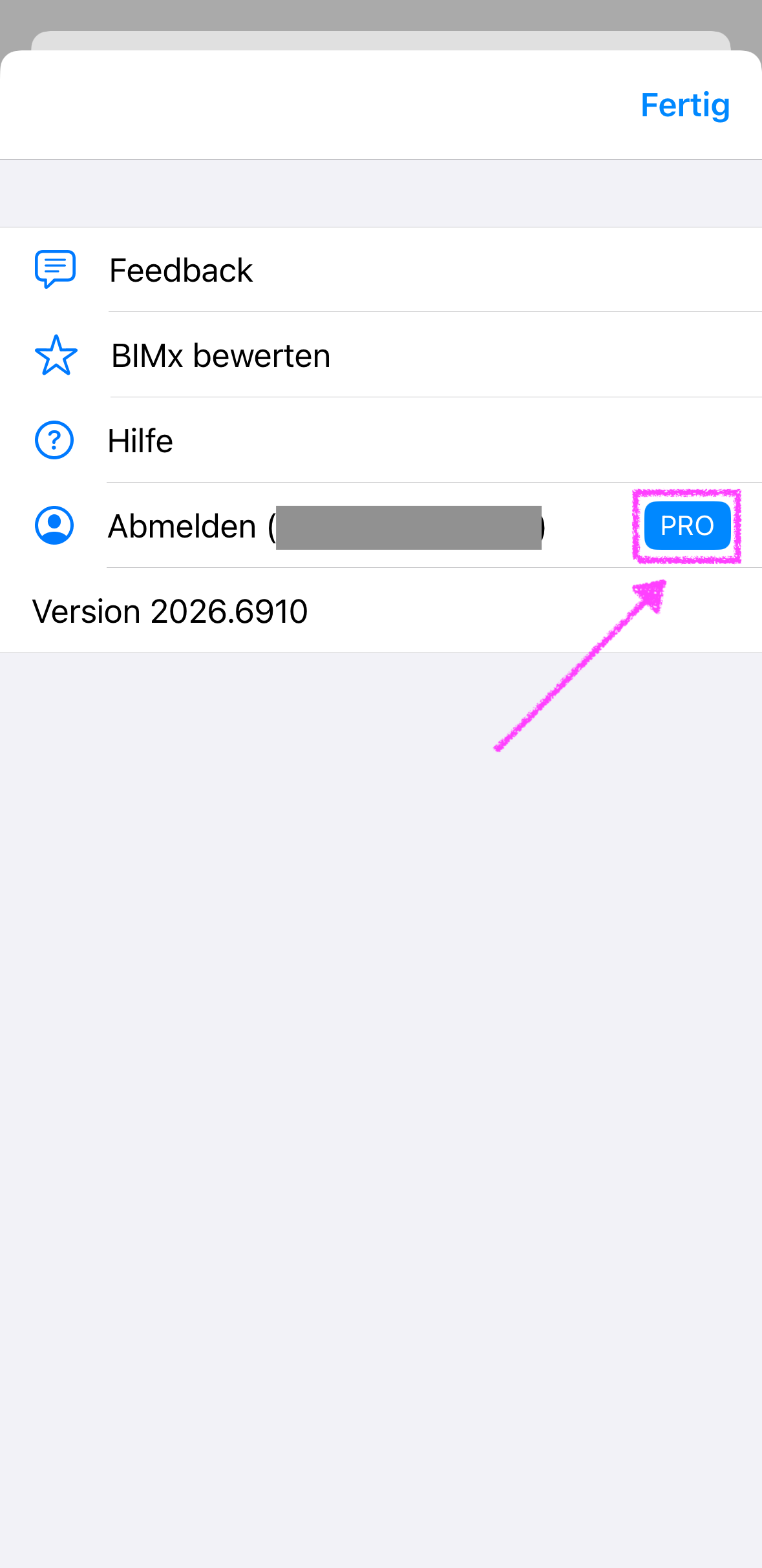 BIMx Mobile Viewer mit aktiven BIMx PRO.