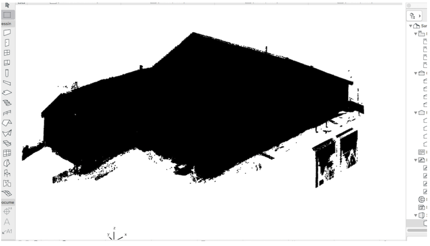 Schwarze Punktwolke in Archicad
