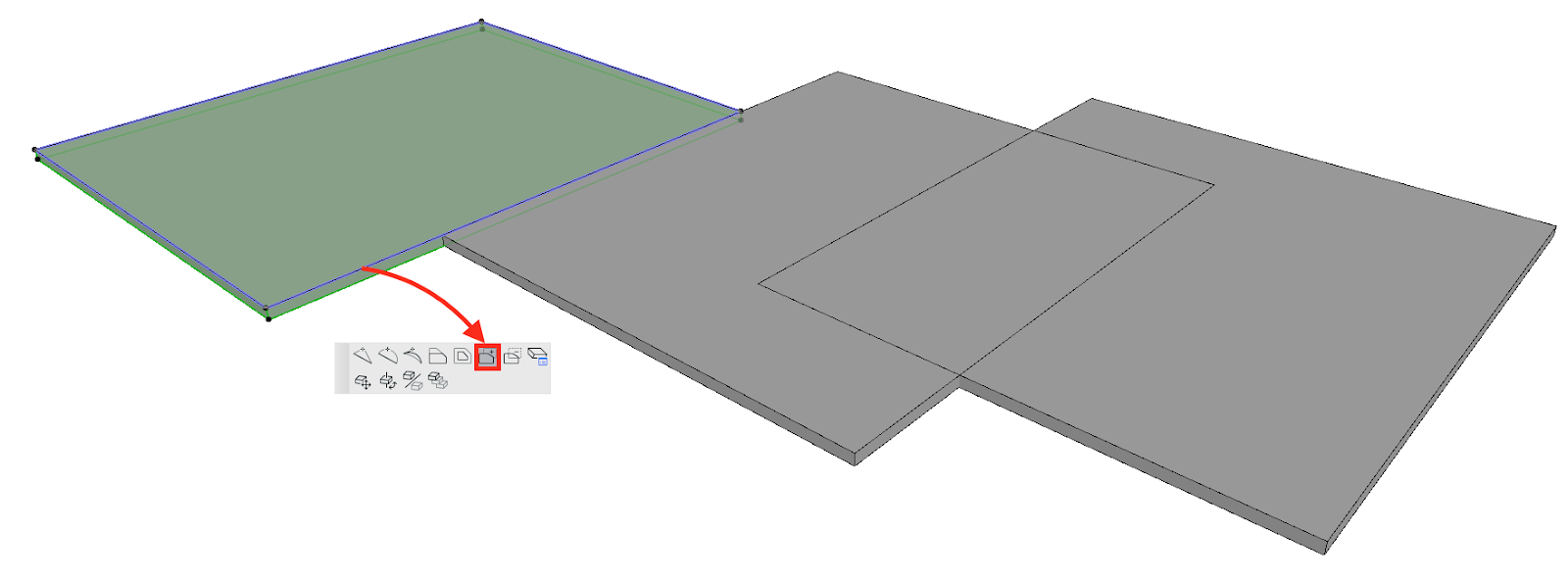 Auswahl des Pet-Paletten-Befehls "Zum Polygon hinzufügen".