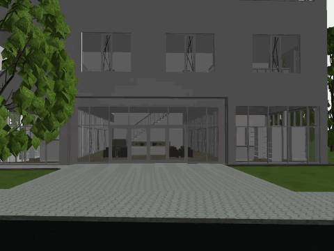 Wackeliger 3D-Rundgang durch das Archicad 3D-Modell.